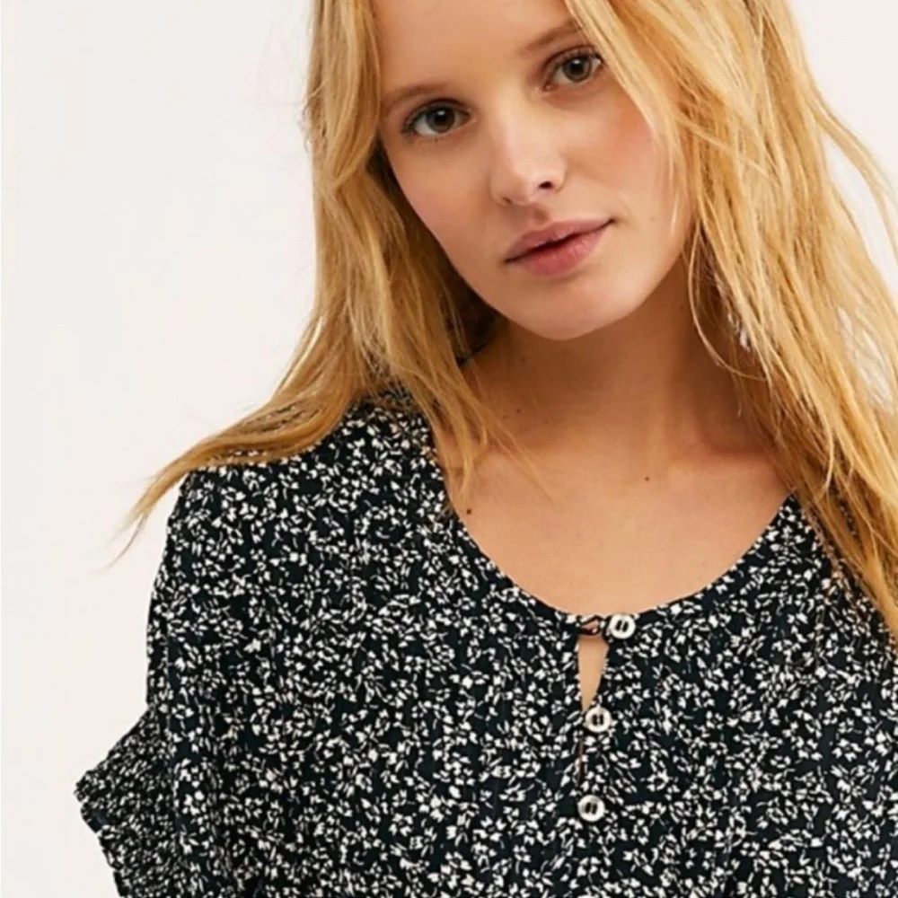 Free People One Fine Day Mini Dress in Black Combo